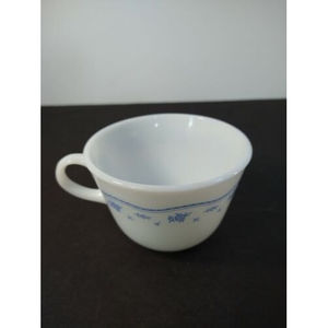 Vintage Pyrex White Morning Blue Flowers Coffee Tea Cup Mug